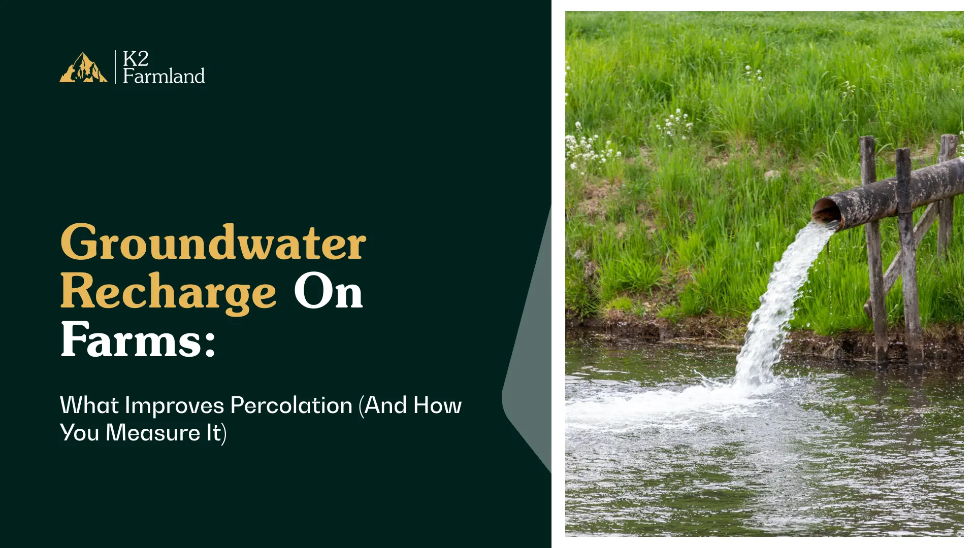 Learn how groundwater recharge farming improves water percolation, which watershed practices work, and how K2 measures water resilience.